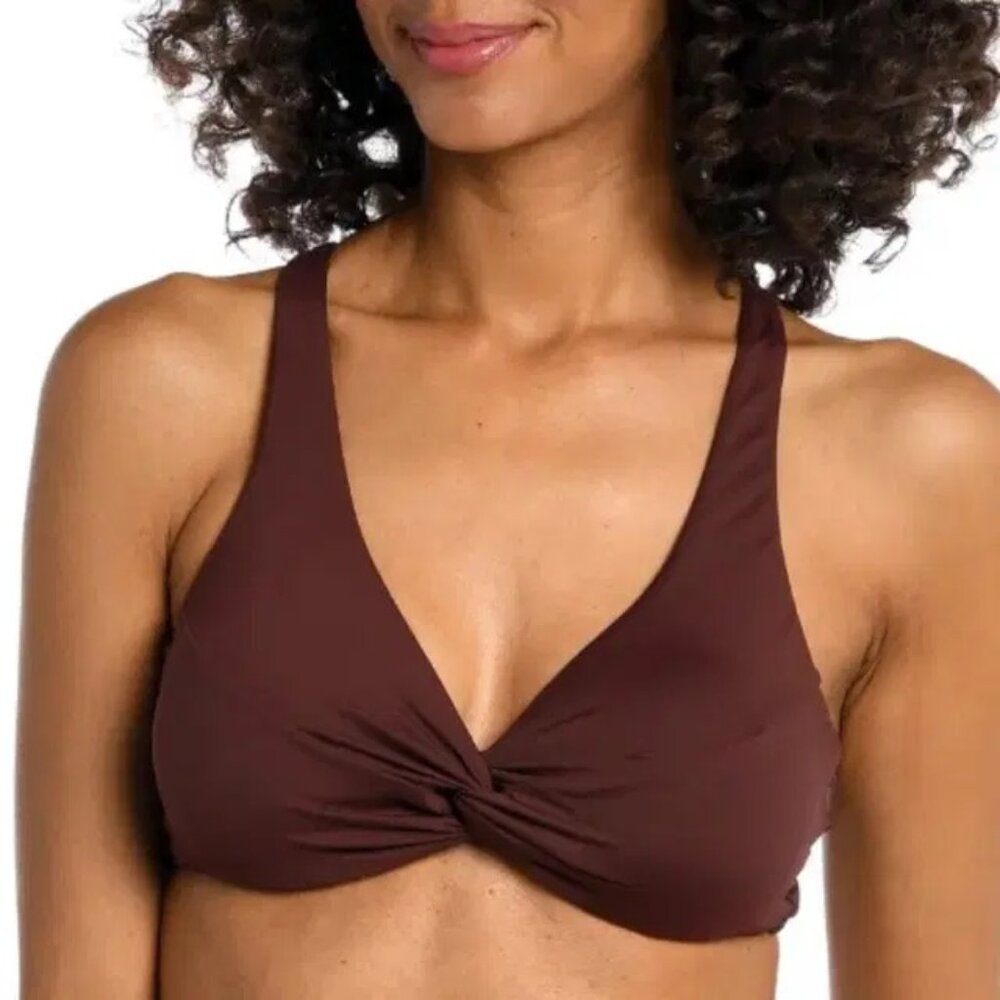 La Blanca size 8 swim Twist Front Underwire Bikini Top in Java 8